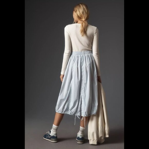 Daily Practice by Anthropologie Long-Sleeve Twofer Midi Dress Size Small Blue - Picture 3 of 6